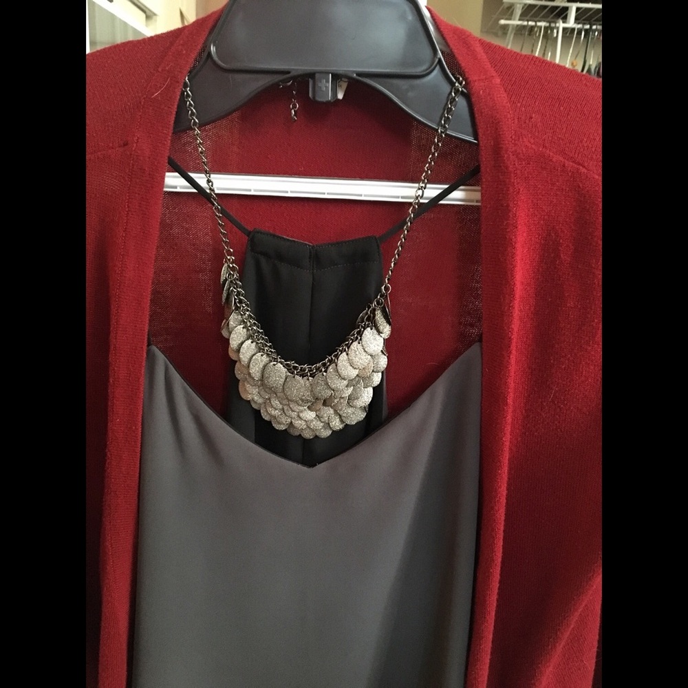 Silver Cascade Statement Necklace - image 2